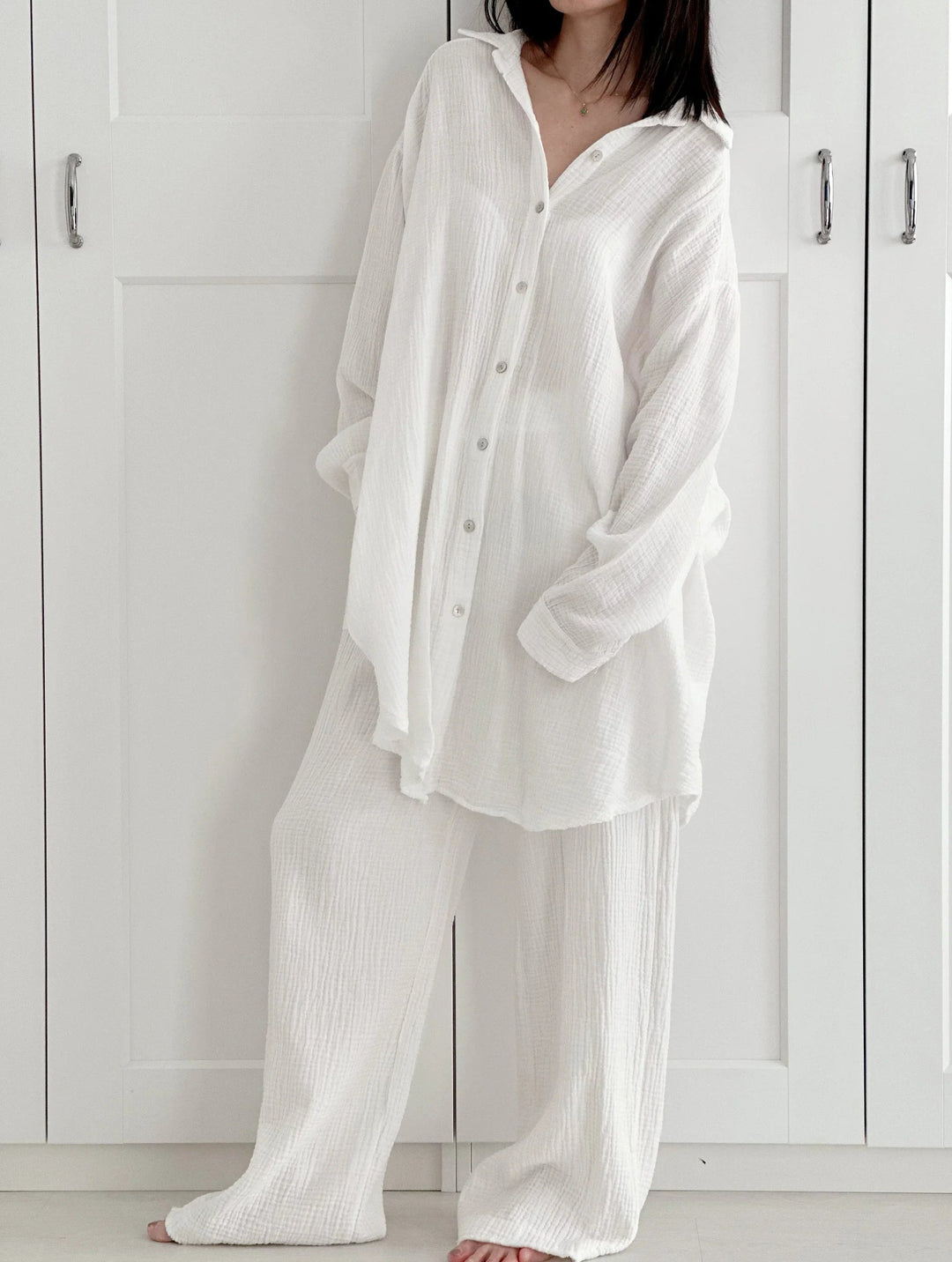 SOFTLIN™ – Oversize Bluse i Musselin-Stoff MOKKAKAI