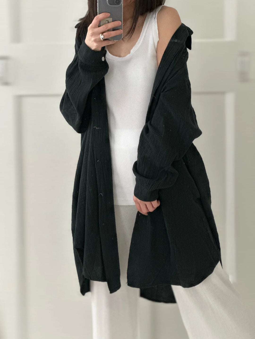 SOFTLIN™ – Oversize Bluse i Musselin-Stoff MOKKAKAI