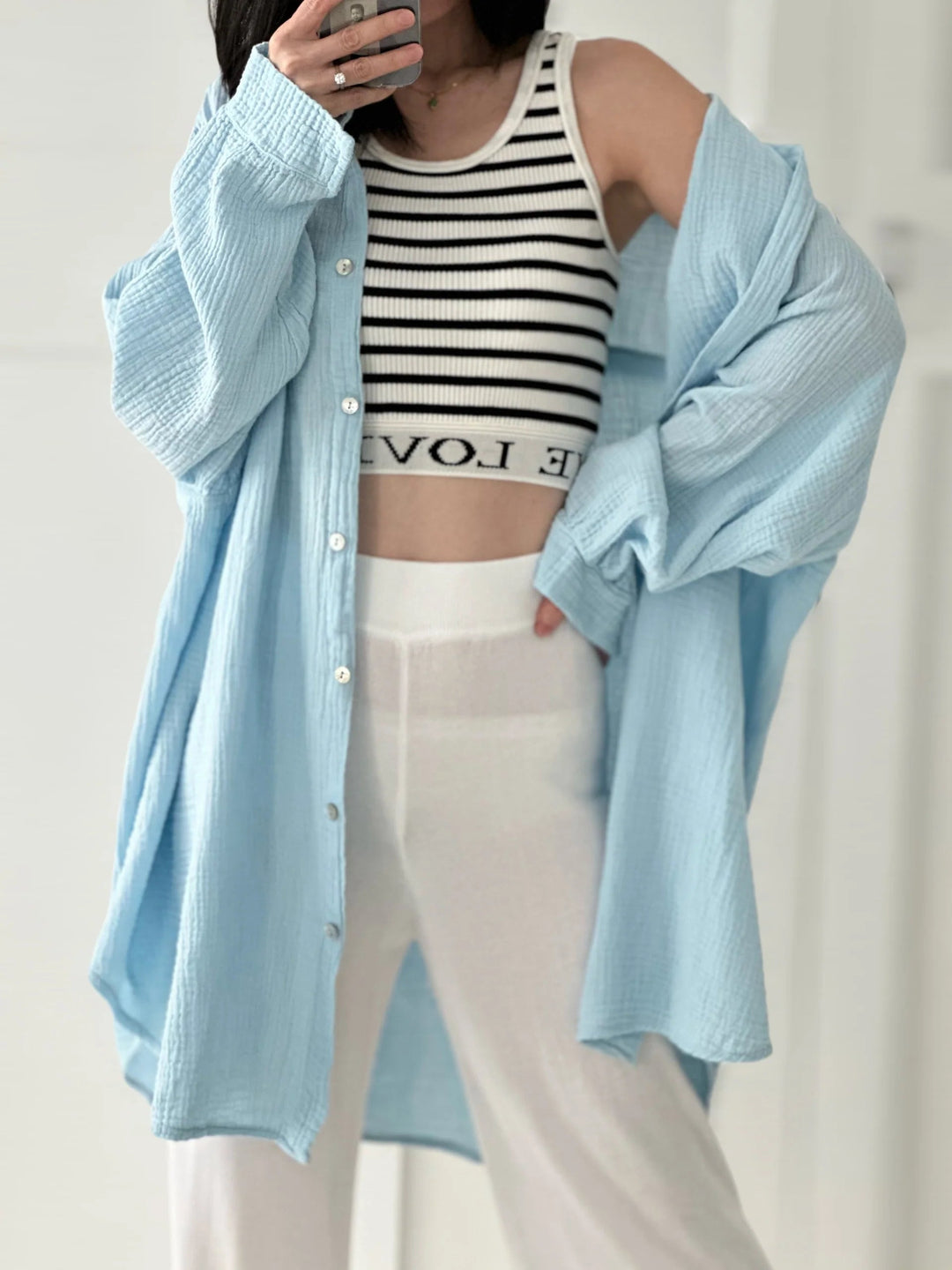 SOFTLIN™ – Oversize Bluse i Musselin-Stoff MOKKAKAI