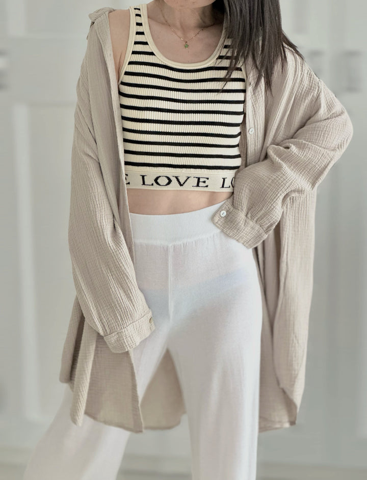 SOFTLIN™ – Oversize Bluse i Musselin-Stoff MOKKAKAI