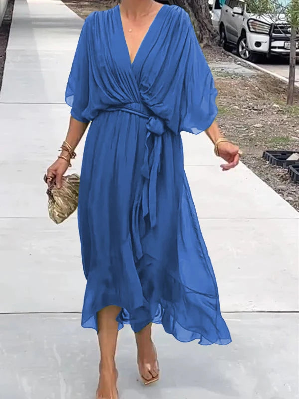 Thyra | Elegantes Kleid mit V-Ausschnitt MOKKAKAI