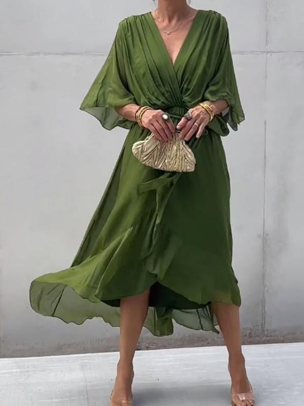 Thyra | Elegantes Kleid mit V-Ausschnitt MOKKAKAI