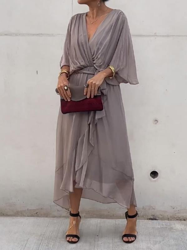 Thyra | Elegantes Kleid mit V-Ausschnitt MOKKAKAI