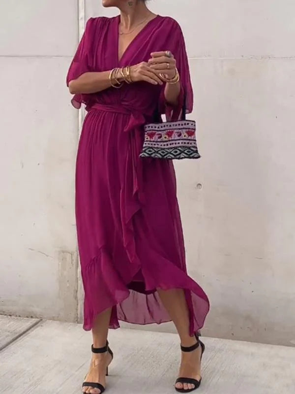 Thyra | Elegantes Kleid mit V-Ausschnitt MOKKAKAI