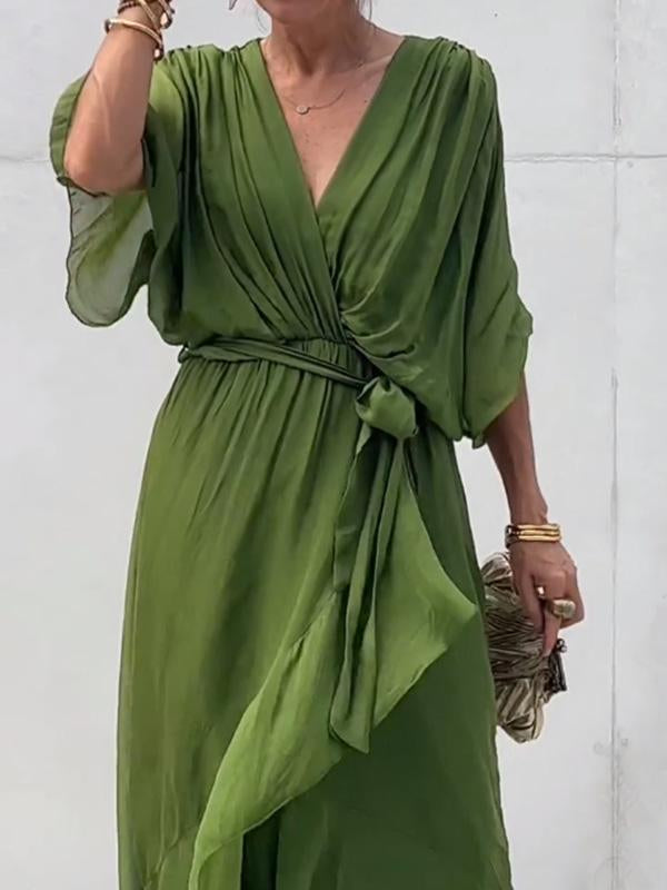 Thyra | Elegantes Kleid mit V-Ausschnitt MOKKAKAI