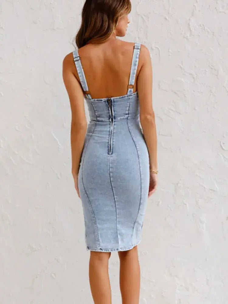 Jarra™ | Jeanskleid mit verstellbaren Trägern MOKKAKAI