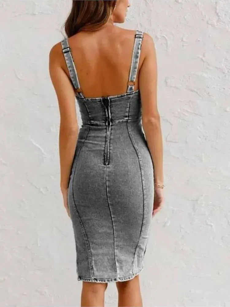 Jarra™ | Jeanskleid mit verstellbaren Trägern MOKKAKAI