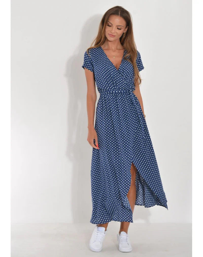 Laro™ | Stilvolles V-Ausschnitt-Kleid MOKKAKAI