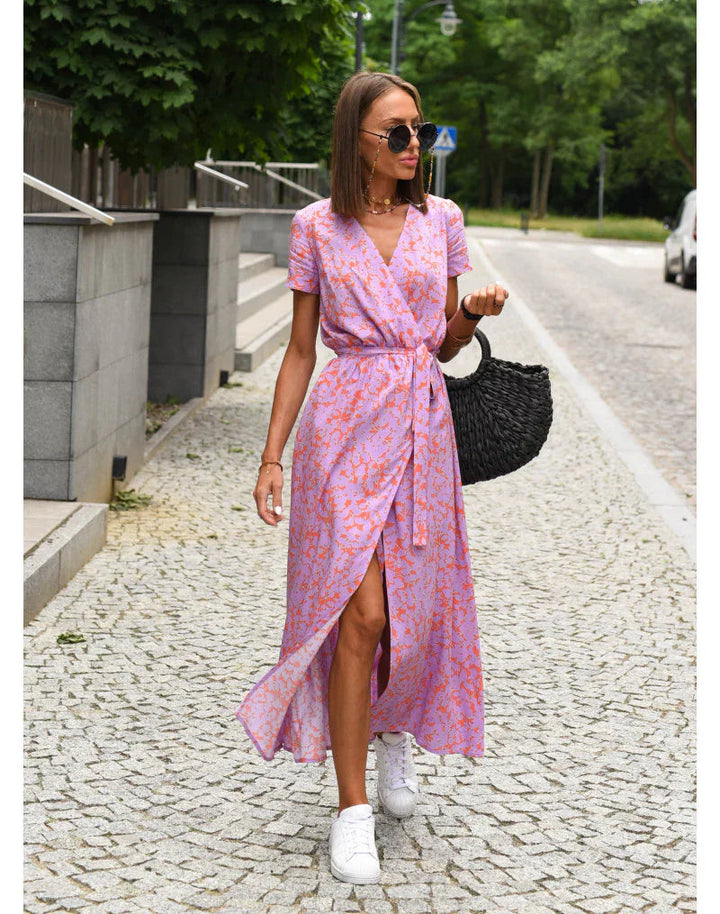 Laro™ | Stilvolles V-Ausschnitt-Kleid MOKKAKAI