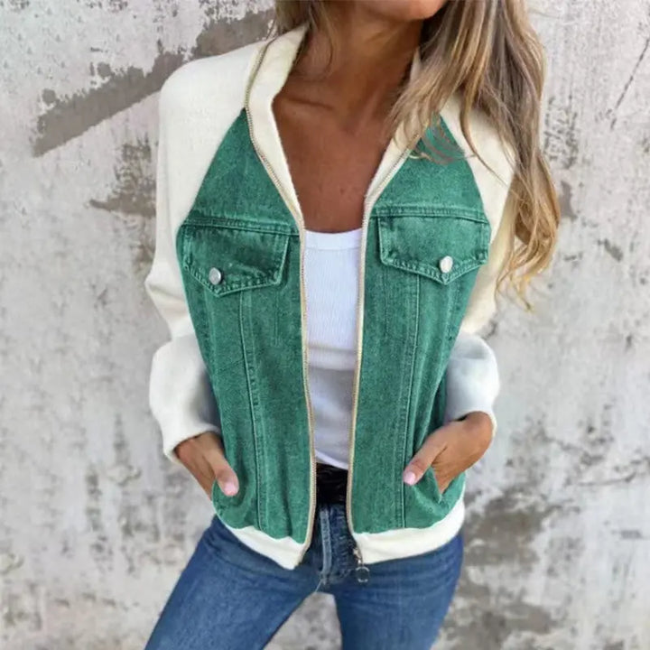 Kreative Denim-Spleißjacke für Damen MOKKAKAI
