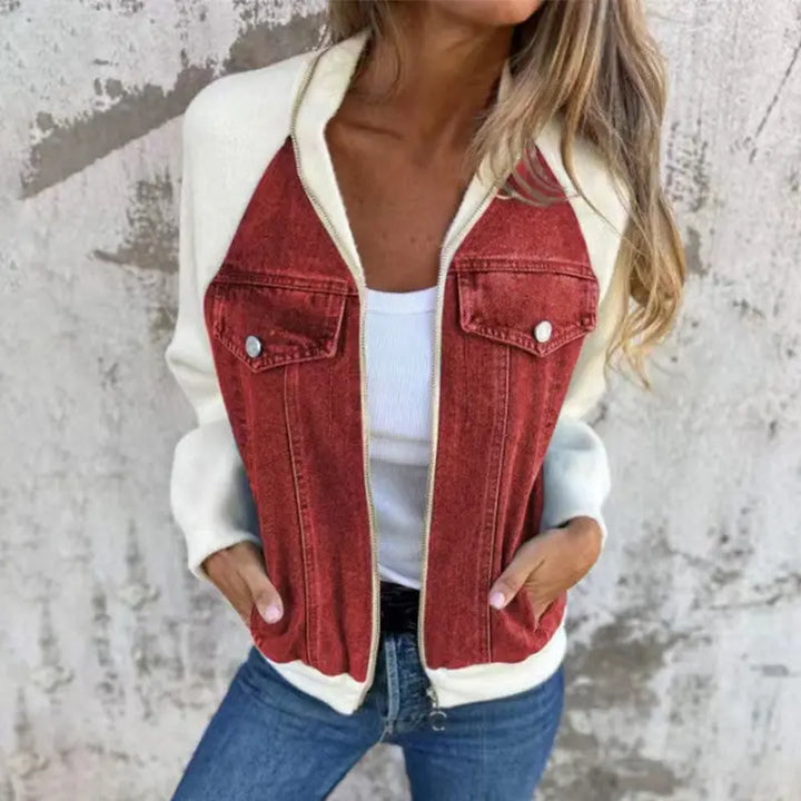 Kreative Denim-Spleißjacke für Damen MOKKAKAI