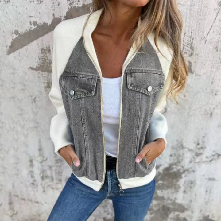 Kreative Denim-Spleißjacke für Damen MOKKAKAI