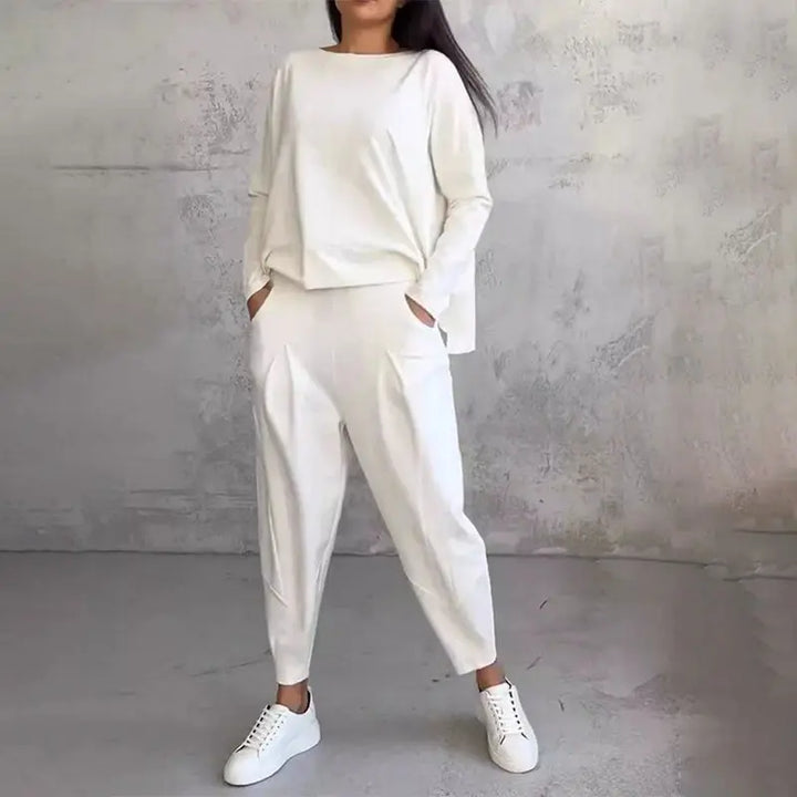 Lex - Langarm mit rundem Hals ＆ Hose 2-teiliger Set MOKKAKAI