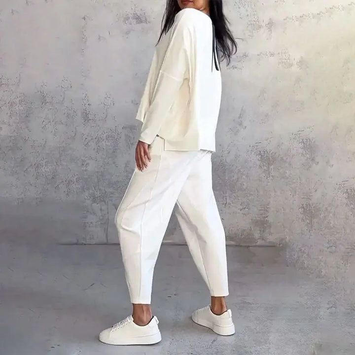 Lex - Langarm mit rundem Hals ＆ Hose 2-teiliger Set MOKKAKAI