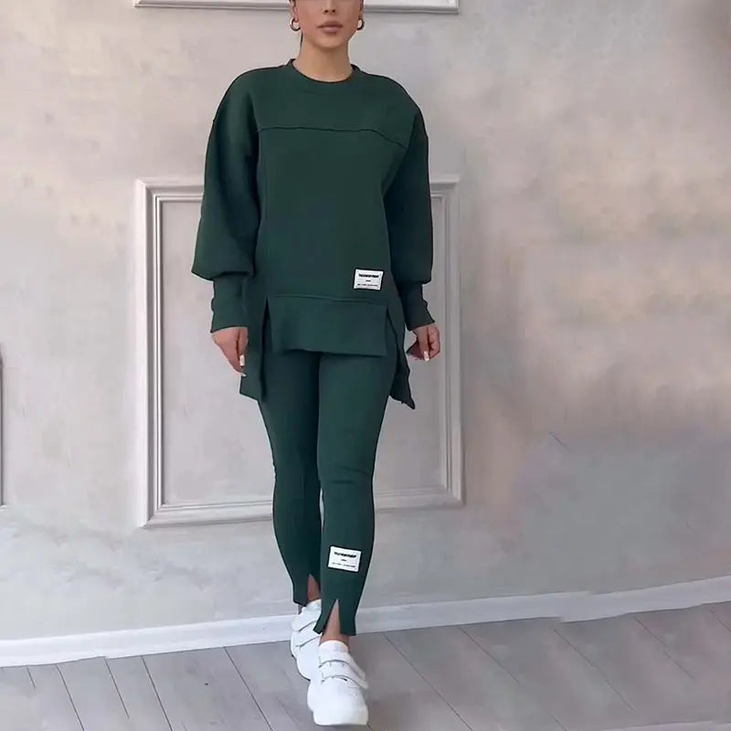 Elle Lässiges Damen-Sweatshirt-Leggings-Set MOKKAKAI