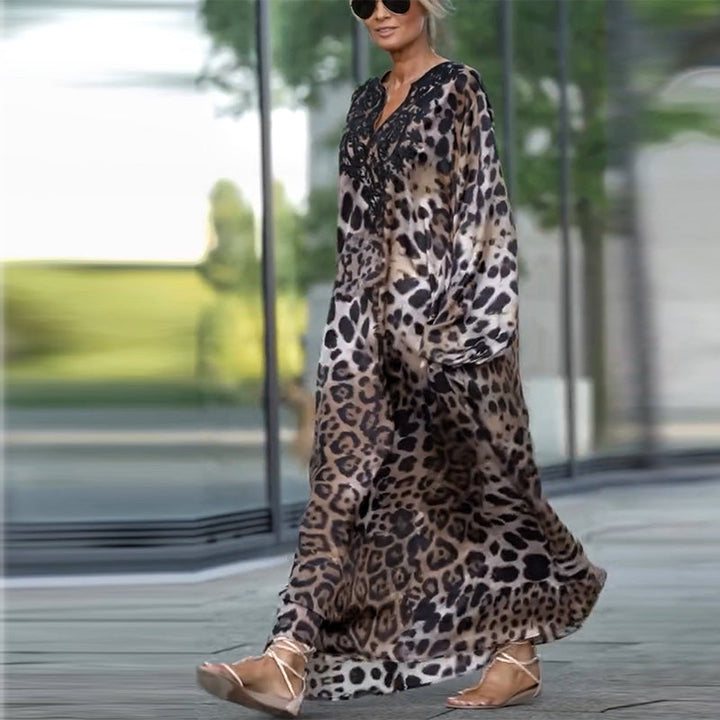 🤩Lässiges langärmeliges Damenkleid mit Leopardenmuster MOKKAKAI