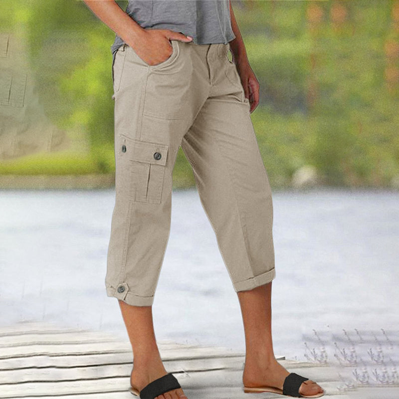 🔥 Hot Sale 🔥Hochelastische Freizeitshorts mit mehreren Taschen für Damen MOKKAKAI