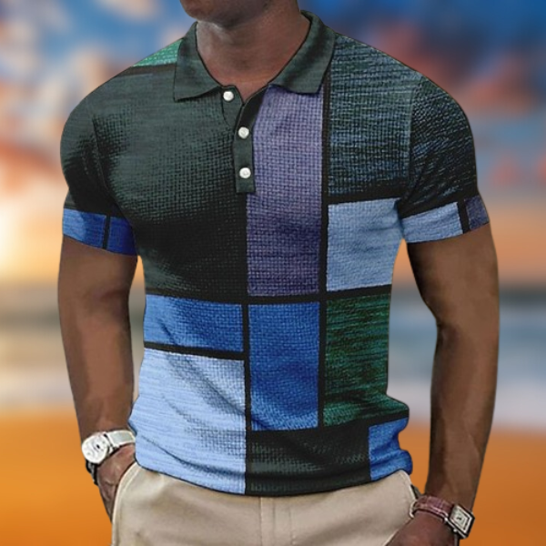 Flavio™ | Kariertes Poloshirt für Männer MOKKAKAI